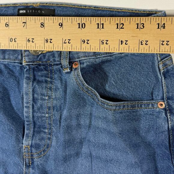 ASOS Design Cropped Jeans Women's 30 Button Fly Jeans Cut 25" Inseam - Picture 7 of 9